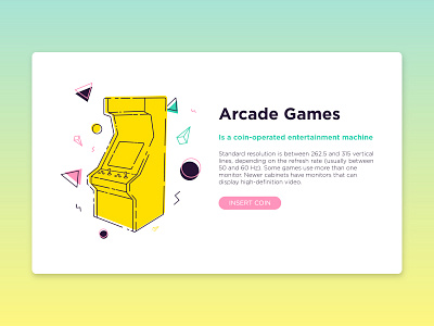 Arcade Games UI 80s app arcade concept illustration material mobile ui web web design