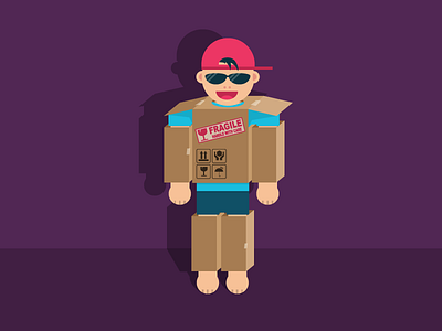 Robocop Kid cardboard flat illustration illustrator kid robocop robot vector