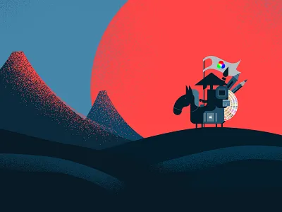 Freelancer illo design freelance graphicdesign illustration ronin shapes vector