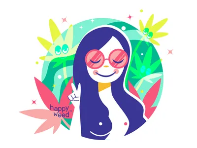 Happy Weed Hippie happy weed hippie illustration shirt