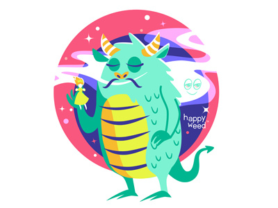 Happy Weed Dragon dragon happy weed illustration shirt