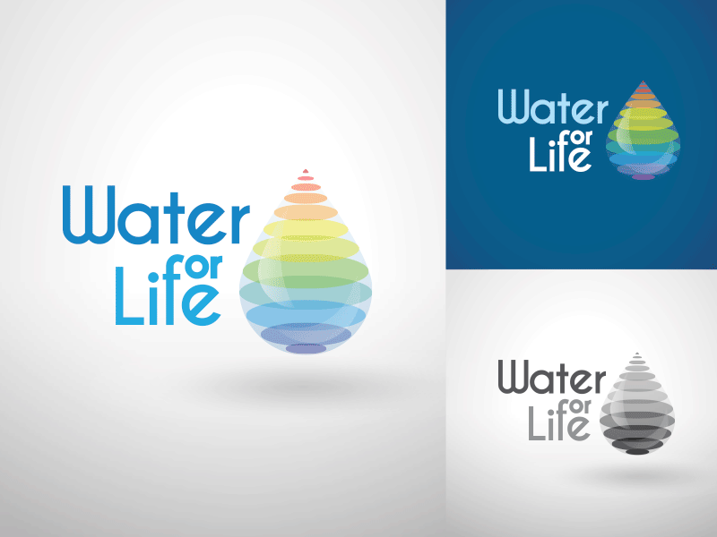 Water for Life branding emblem font letter logo logotype mark mascot sign symbol type typography