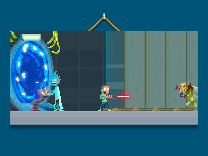 [Rick and Morty - s01e01] laser morty pilot pixel pixelart portal rick