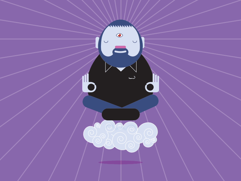 Meditation cloud color meditation mindfulness nirvana peace purple relaxed third eye vector