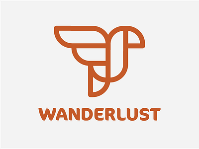 Wanderlust logo bird hiking identity illustration logo logotype mark symbol