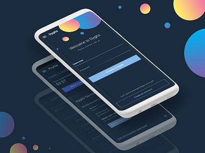 Dygits App android app dark gradients ios iphone login mobile ui