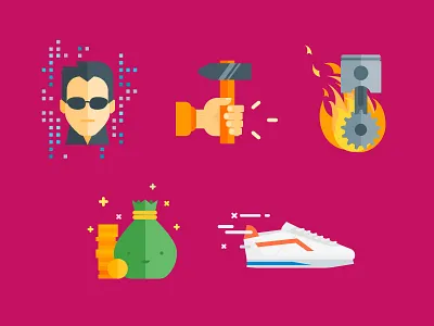 Game Rewards build coin engine flame game icon material matrix neo reward run sneaker