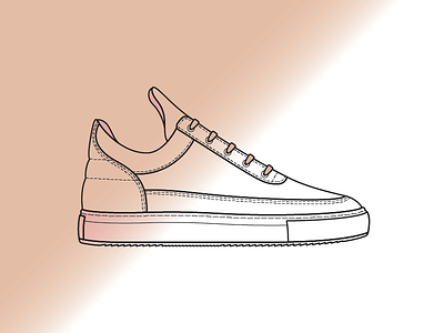 Filling Pieces Spraydient dutch filling pieces footwear gradient illustration minimalist painting pink sneakers spray paint