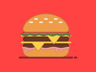 01. The Double Double Burger - In-N-Out american food burger cheeseburger doubledouble fast food food icon icon design in n out los angeles vector vector illustration