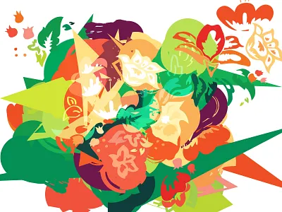 Bouquet abstract flowers