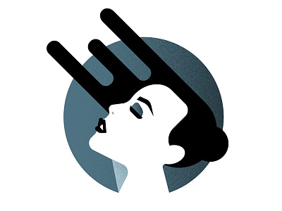 Noir No.1 fashion grain illustration illustrator model noir portrait retro shadow vector vintage woman