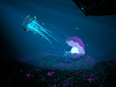 Almeja 3d almeja art clam design jellyfish motion sea web