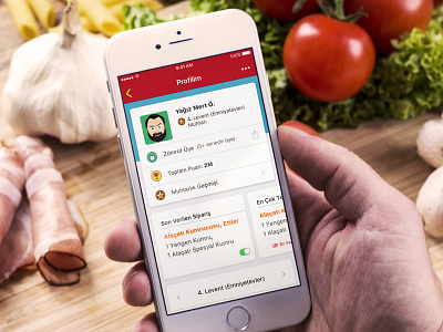 Yemeksepeti Gamification - Profil Page food gamification ios mayor meal product profile ui ux yemeksepeti