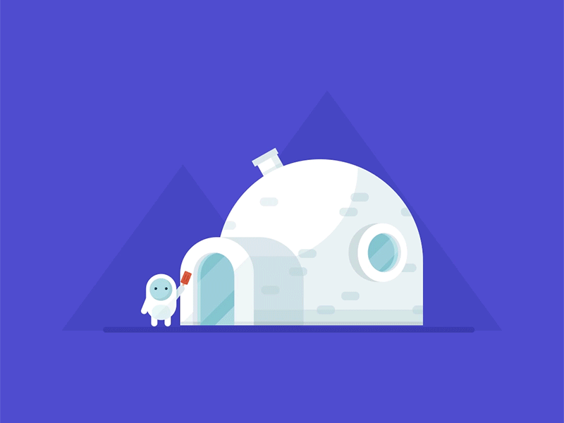 Igloo animation building igloo illustration snow vector yeti