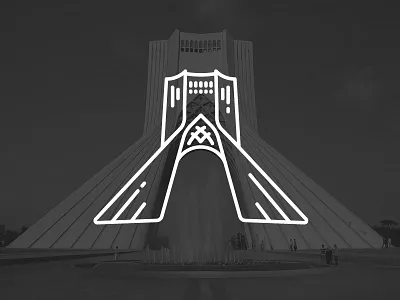 Azadi Tower (Iran's monuments 1) azadi building city icon illustration iran line symbol tehran tower vector