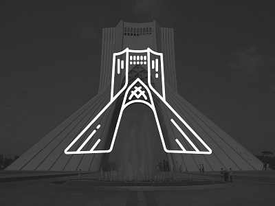 Azadi Tower (Iran's monuments 1) azadi building city icon illustration iran line symbol tehran tower vector