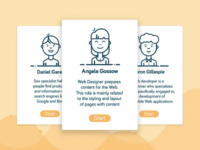 Choose your running user cards character select tabs template ui user web