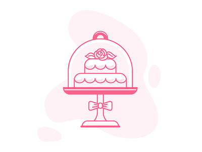 Sweet Cake Icon cake confectionery icon illustration pink sweets ui illustration vector wedding