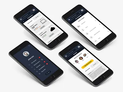 Mobile customer interface blue clean corporate customer design interface mobile orange webdesign white yellow