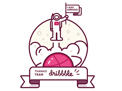 First Shot astronaut debut dribble first hello invitation pink shot space