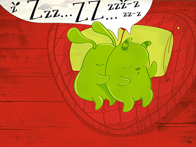 Sleep character doodle dream green love sleep ufo