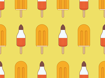 Popsicle Pattern icecream illustration orange rocket summer