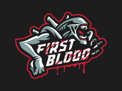 First Blood alien blood esport graphic maniac logo mascot predator sports design sports logo