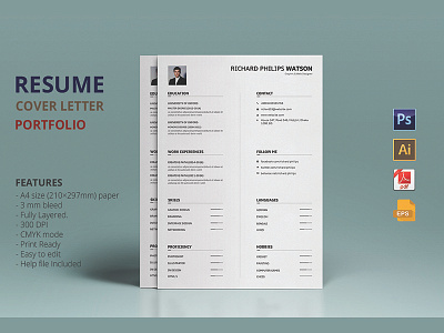 Professional Resume Template ai clean curriculum cv eps modern pdf professional psd resume template vitae