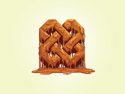 Melting Logo cake design griddle honey illustration logo melting pancakes syrup tasty maple vipes wafer