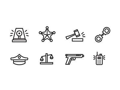 Police Icons crime gun hat icon icons justice law pistol police radio sheriff sirene