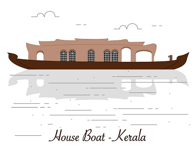House boat - An icon that stands for Kerala. houseboar illustration kerala loveforland