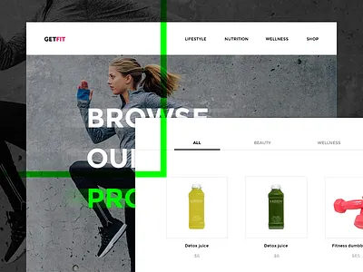 Getfit website fit healthy interface lifestyle photoshop responsive ui ux website