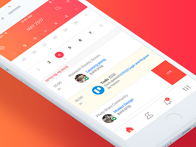 Calendar calendar flat ios red schedule simple ui