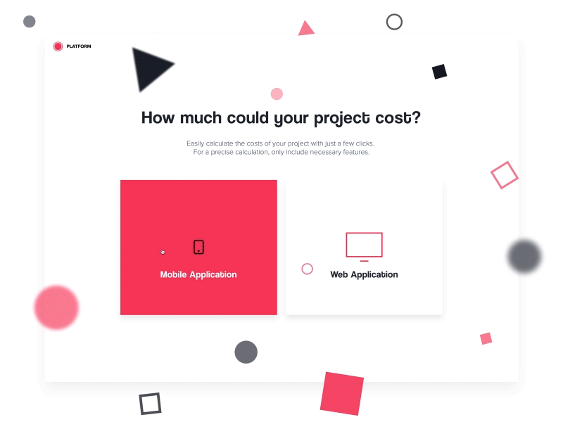 Calculate the cost of your project app ballpark calculator costs estimation price quote ui ux web