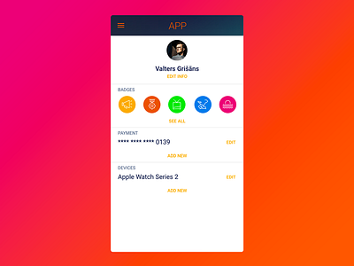 Daily UI #6 colorful daily ui profile