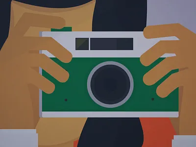 Say cheese! animation camera girl illustration