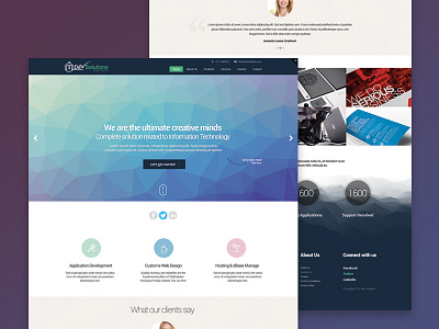 mDev solutions homepage design flat layout homepage concept ui design web agency
