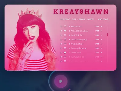 Player interface music photoshop player sound ui