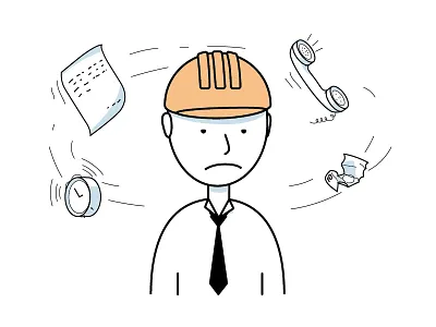 Sad Man character icon illustration