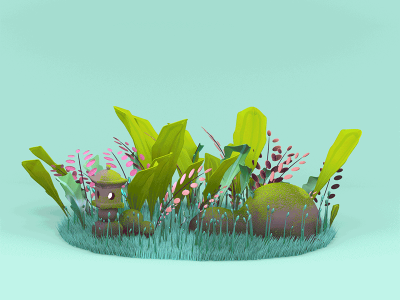 Lettuce Foilage 365 project 3d blender environment japanese landscape loop particles render