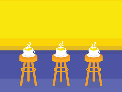 Creative morning with friends. cafe chair coffee creativemorningswithchinguz design flat illustration stool vector