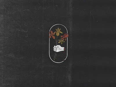 Vintage Emblem emblem flowers hand iris texture vintage