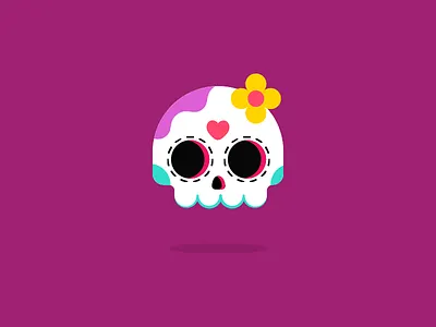 Calavera calavera flat flower heart illustration mexican skull sugar