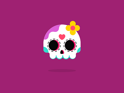 Calavera calavera flat flower heart illustration mexican skull sugar