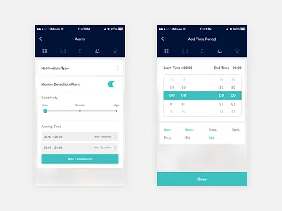 Forcecapt - Mobile App blue home security system minimalist mobile app security system white