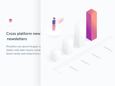 Maileden - Custom web page 3d illustration isometric landing minimal mockup phone web