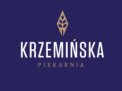 Krzemińska bakery artisan bakery bread ear logo mark wheat