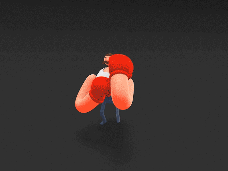 Boxing boxing cel shader character rig cinema 4d ik