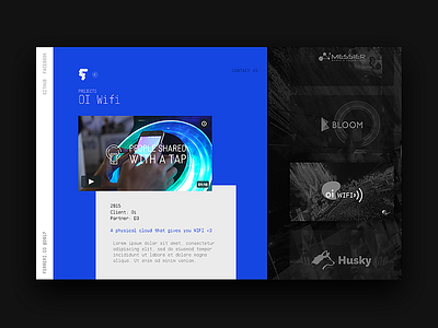 ∆ Ferreri's Portfolio / #4 Projects Blue Screen art black blog description direction portfolio post projects scroll ui ux
