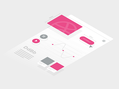 Hello Dribbble! illustration isometric ui